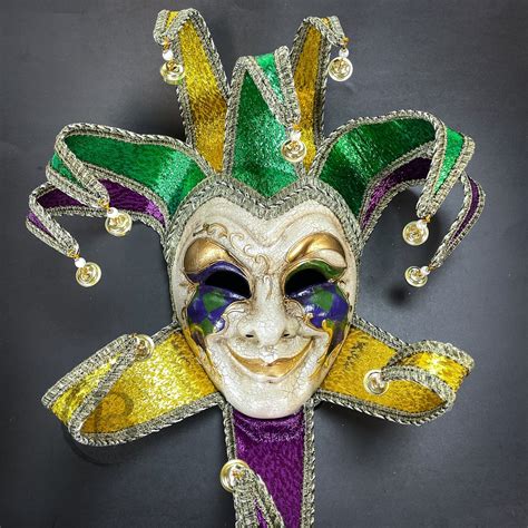 Jester Mask Mardi Gras Mask Venetian Jester Mask Carnival - Etsy