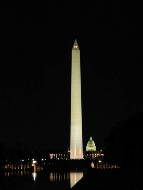 washington memorial at night