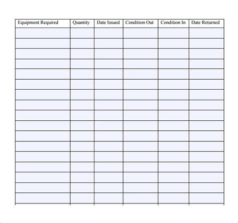 FREE 14+ Sample Equipment Sign Out Sheet Templates in PDF | MS Word | Excel