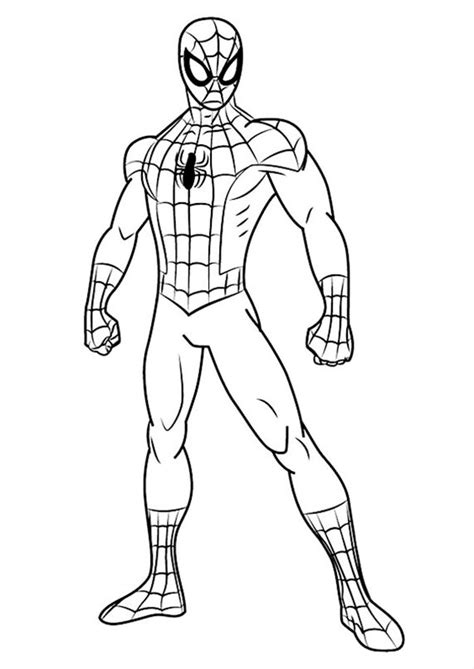 Dibujo para colorear de Spiderman, el hombre araña | Capitan america ...