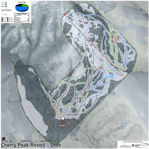 Cherry Peak Resort ski map | Utah ski resorts, Utah skiing, Ski area