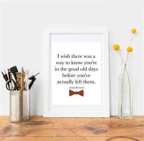 Good Old Days Andy Bernard From the Office Quote I Wish - Etsy