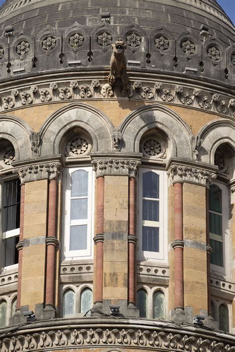 Looking up the west side of Chhatrapati Shivaji terminus building ...