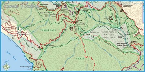 Mt Tamalpais Hiking Trails Map - TravelsFinders.Com