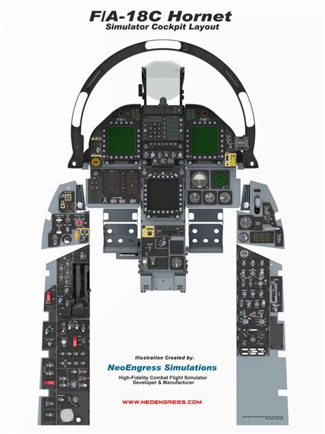 F/A-18C cockpit layout 2D illustration which took me a year and a half to make - DCS: F/A-18C ...