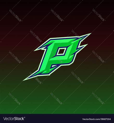 Letter p gaming logo design template inspiration Vector Image