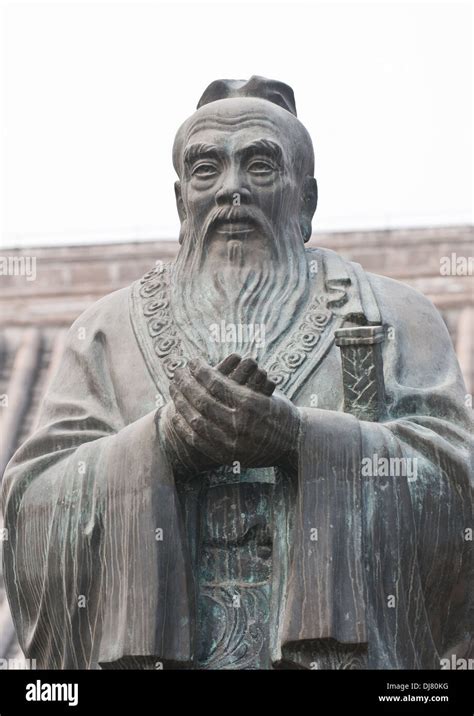 Confucius statue in The Beijing Guozijian commonly know as Imperial Academy or College in ...