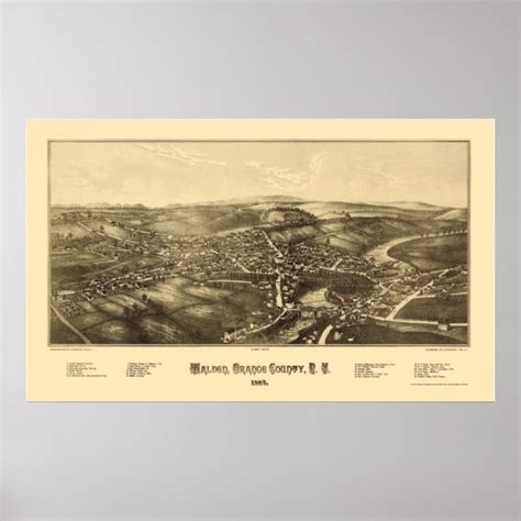 Walden, NY Panoramic Map - 1887 Poster | Zazzle.com