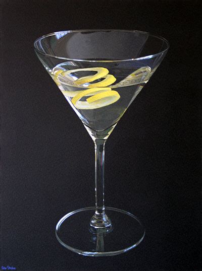 Martini with a Twist of Lemon - Oil on Canvas painting by Peter Strobos