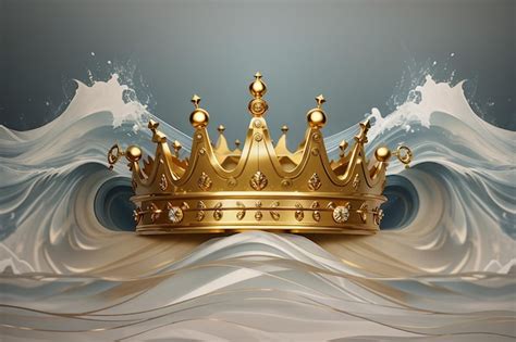 Premium AI Image | Golden crown with wave line