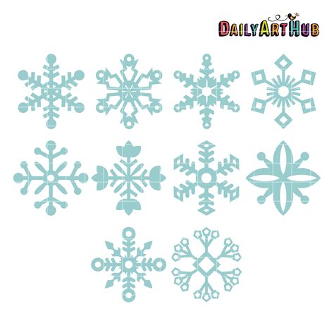 Snowflakes Clip Art Set – Daily Art Hub – Free Clip Art Everyday