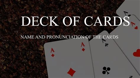 Deck of cards | Pronunciation and names of playing cards - YouTube