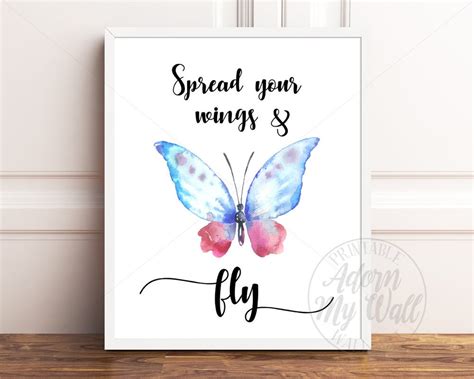 Spread Your Wings and Fly Butterfly Quote Butterfly Wall | Etsy