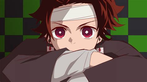 Demon Slayer Tanjirou Kamado Folding Hands With Red Eyes With ...