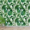 Soft Color Banana Palm Leaves Birds Wallpaper