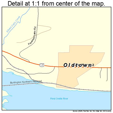 Oldtown Idaho Street Map 1658600