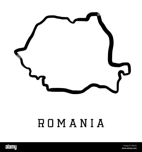 Romania map outline - smooth country shape map vector Stock Vector ...