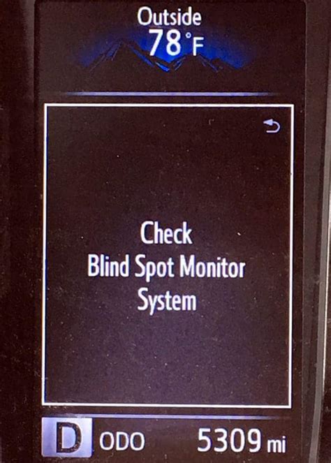 Check Blind Spot Monitor System Toyota - The Geek Pub