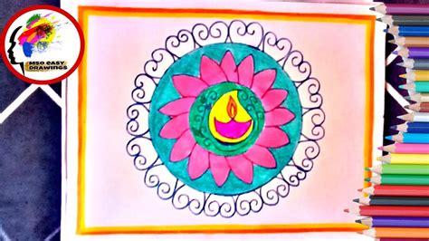 Rangoli Drawing / Diwali Rangoli Drawing / Festival Rangoli Drawing ...