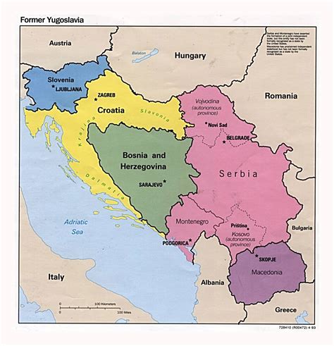 Detailed political map of the Former Yugoslavia - 1983 | Yugoslavia | Europe | Mapsland | Maps ...