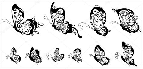 Set of butterflies, side view. Stock Vector by ©Maljuk 73530713