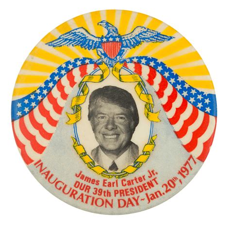 Jimmy Carter Inauguration Yellow & Grey | Busy Beaver Button Museum