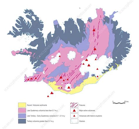 Geological map of Iceland - Stock Image - C006/0320 - Science Photo Library