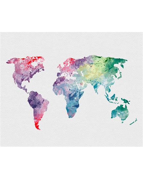 World Map 1 Watercolor Art Print | Watercolor art prints, Watercolor art, Art prints