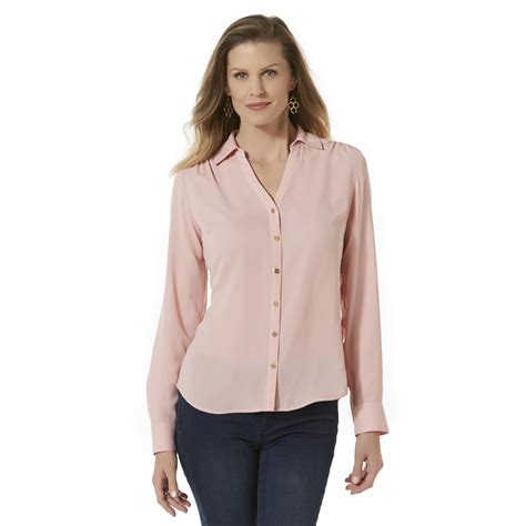 Jaclyn Smith Women's Y-Neck Chiffon Blouse | Shop Your Way: Online ...