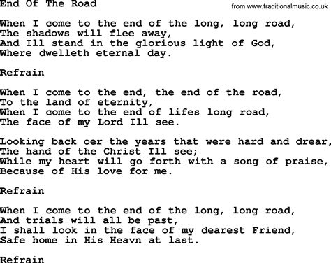 Funeral Hymn: End Of The Road, lyrics, and PDF