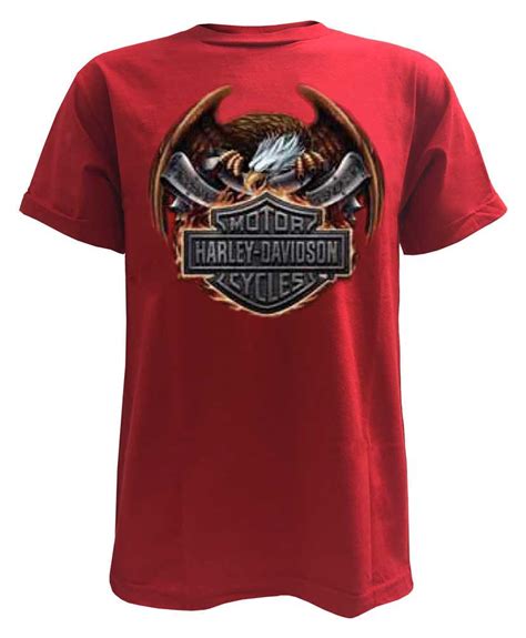 Harley-Davidson® Men's Eagle Flaming Bar & Shield Short Sleeve T-Shirt, Red - Wisconsin Harley ...