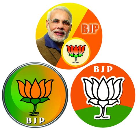 LTM Bharatiya Janata Party (BJP) Political Logo Flag Round Sticker for ...