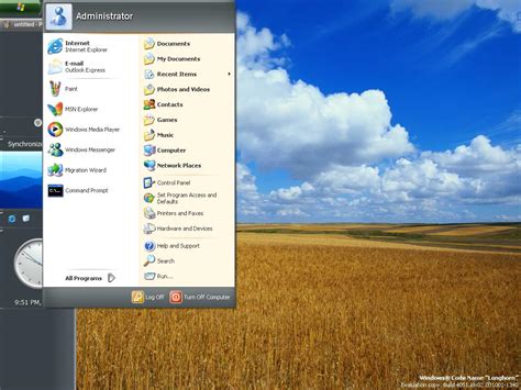 Screenshots Microsoft Windows Longhorn build 4051 - Computer - Nieuws - Tweakers