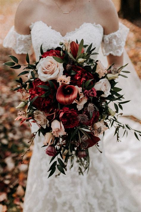 Burgundy Rustic Fall Wedding Bouquets