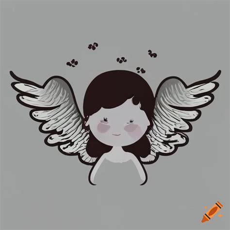 Silhouette of a cute angel