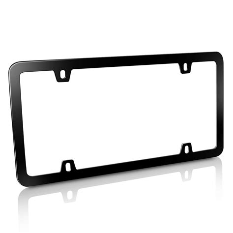 Black Slim Style Metal License Plate Frame with 4 Holes - Walmart.com - Walmart.com