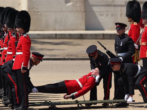 British Guards Pass Out During King Charles' Birthday Parade Rehearsal