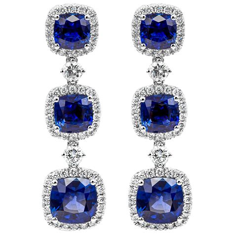 Cushion Cut Diamond Earrings at 1stDibs