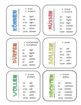 German modal verbs by 11percent | TPT