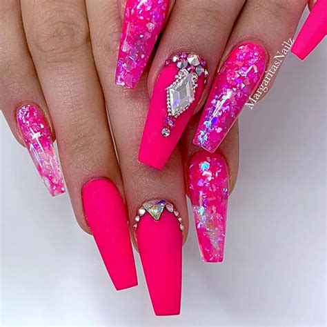 Neon Hot Pink Nails