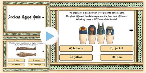 Ancient Egyptian Quiz PowerPoint | Ancient egypt for kids, History resources, Students studying