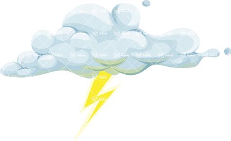 Cloud with Lightning Bolt Vector Illustration | GraphicMama