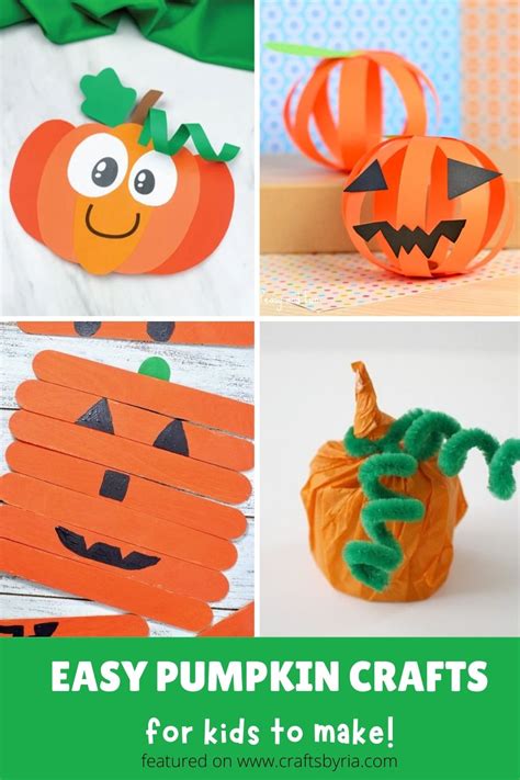 15 Simple Pumpkin Crafts for Kids to Make - Crafts By Ria