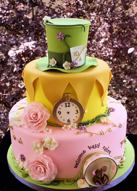 Alice in Wonderland Baby Shower Cake