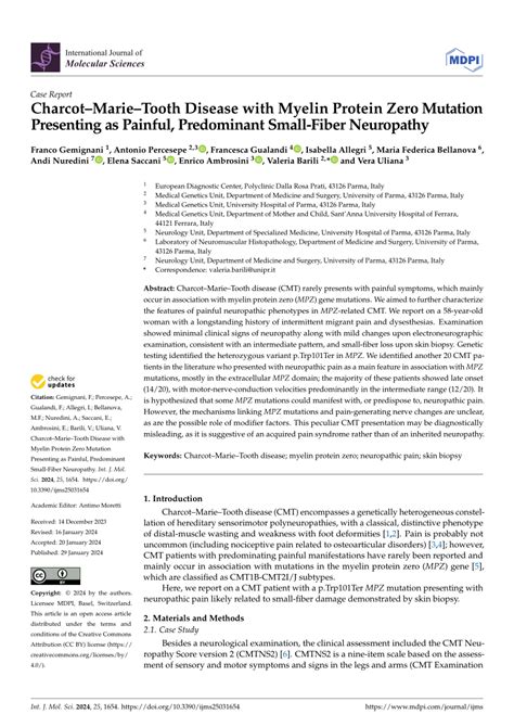 (PDF) Charcot–Marie–Tooth Disease with Myelin Protein Zero Mutation Presenting as Painful ...