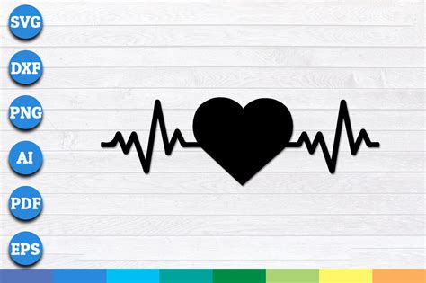 Love EKG Svg Love Svg Heartbeat Svg Silhouette Vector Png Dxf Svg File ...