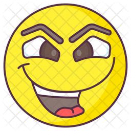 Clever Emoticon Emoji Icon - Download in Colored Outline Style