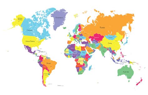 World Map With Countries And Capital Cities