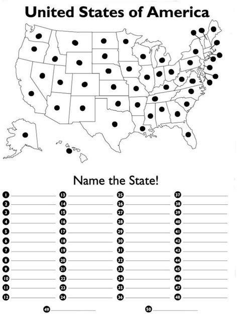 United States Capitals Quiz Printable States and Capitals Quiz Printable – Prnt in 2020 | Map ...