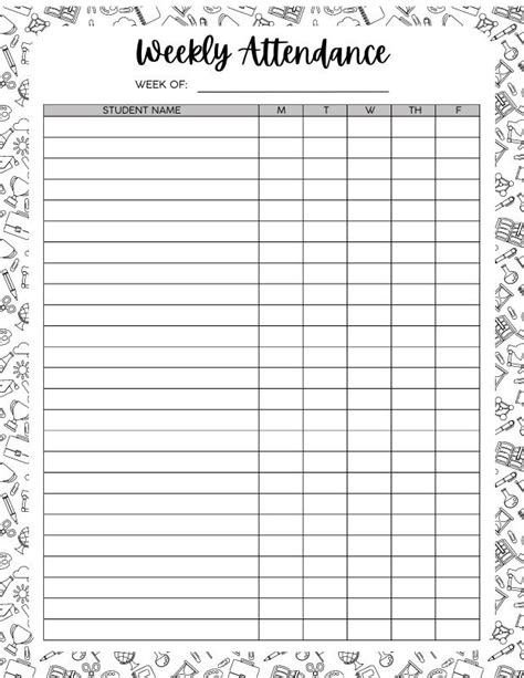 Free Printable Attendance Sheets (For School Or Homeschool)